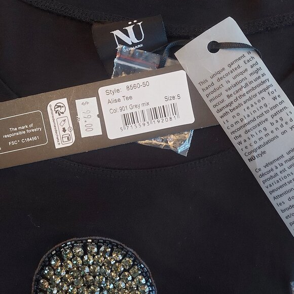 Nu Alise Angel Embellished Tee - Size S NWT - Picture 8 of 8